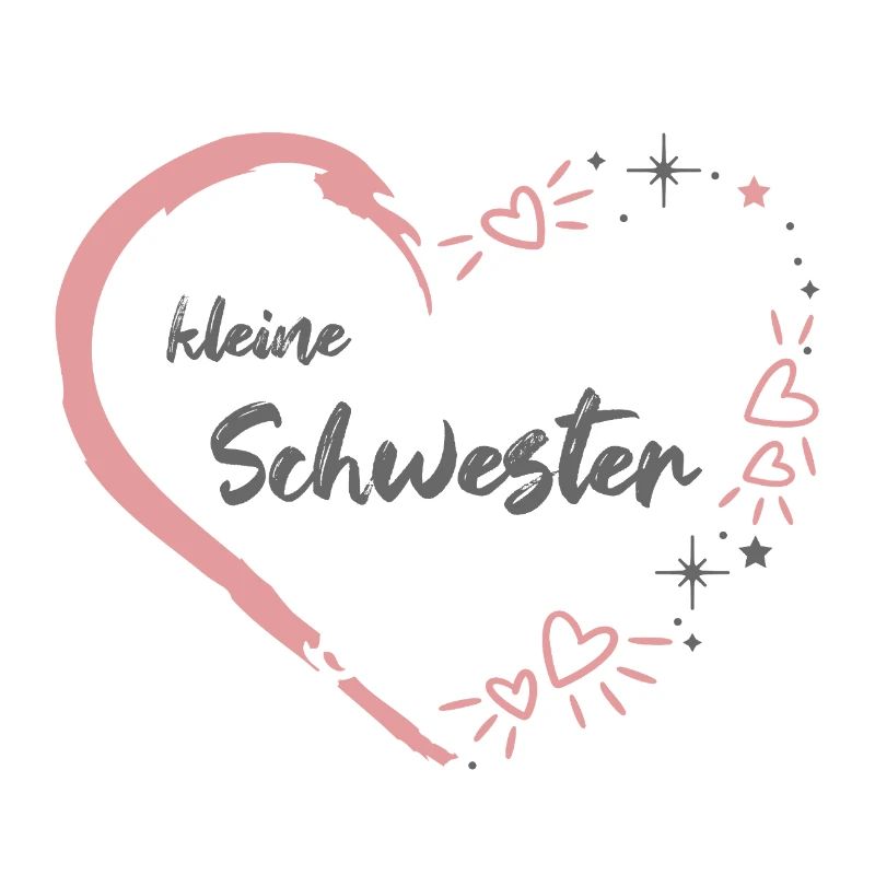 kleine Schwester Herz rosa grau
