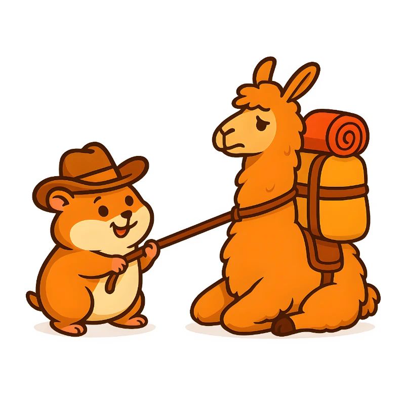 Widerspenstiges sitzendes Lama