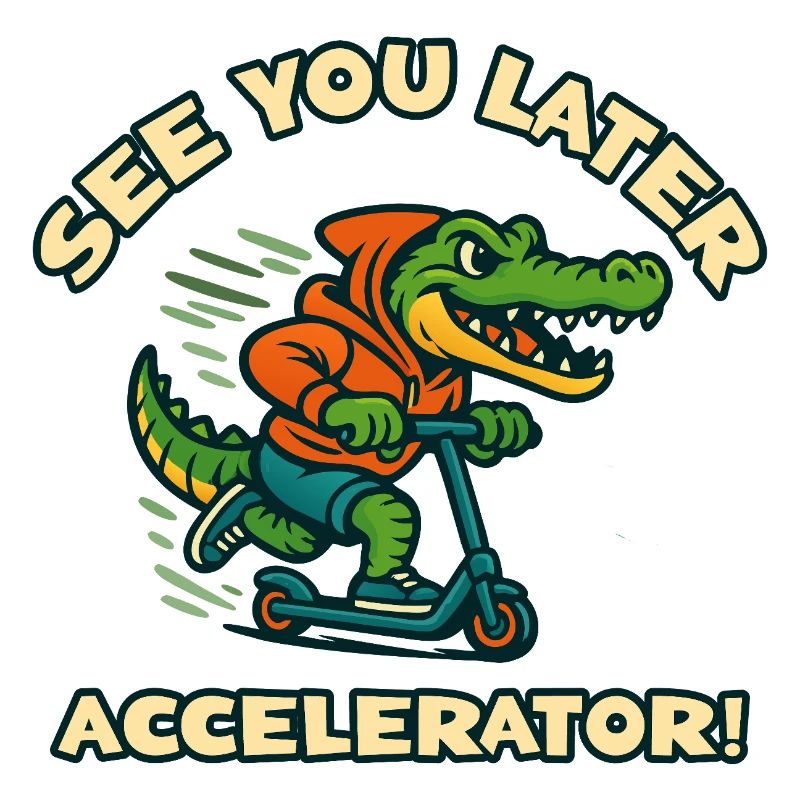 Crocodile en scooter