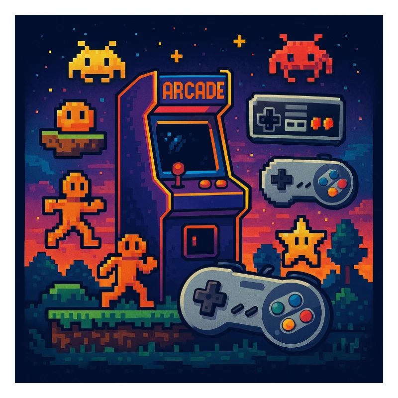 Retro Pixel Arcade Gaming Design