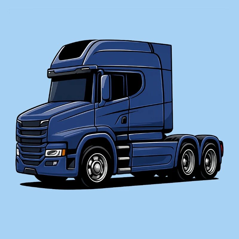 Blauer LKW Stil Illustration