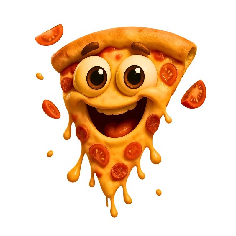 Fröhliche Pizzagesicht Illustration