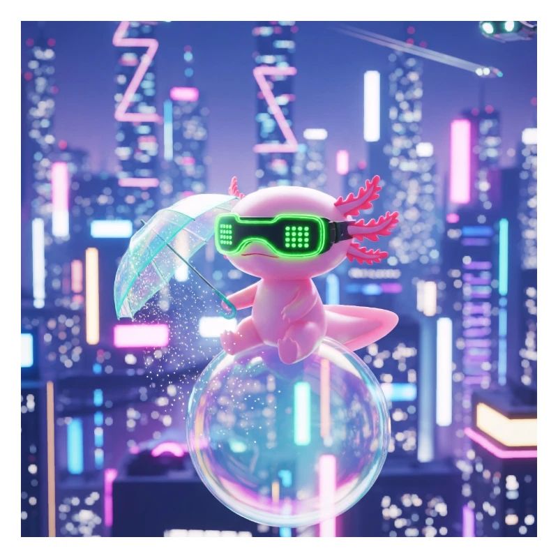Futuristic Neon Dragon with VR Gear