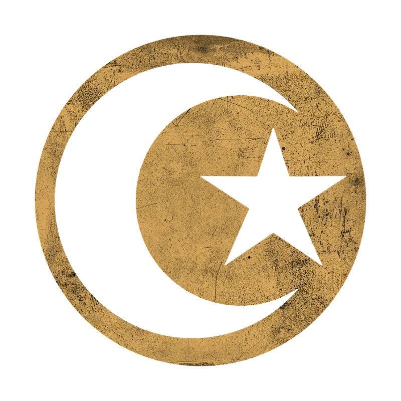 Crescent and star islam golden circle