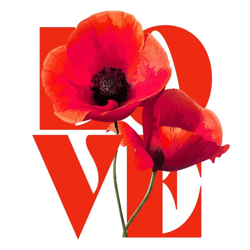 Lebendiges Mohnblumen-Kunstdesign