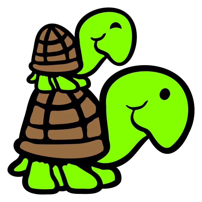 2 Turtles Piggyback Mom Dad Kid Riding Cute