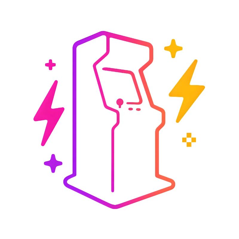 Rétro Neon Arcade Game Outline