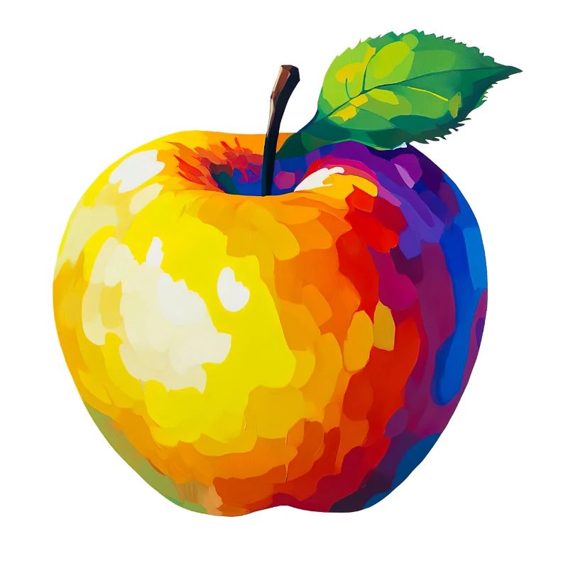 Colorful pixel apple