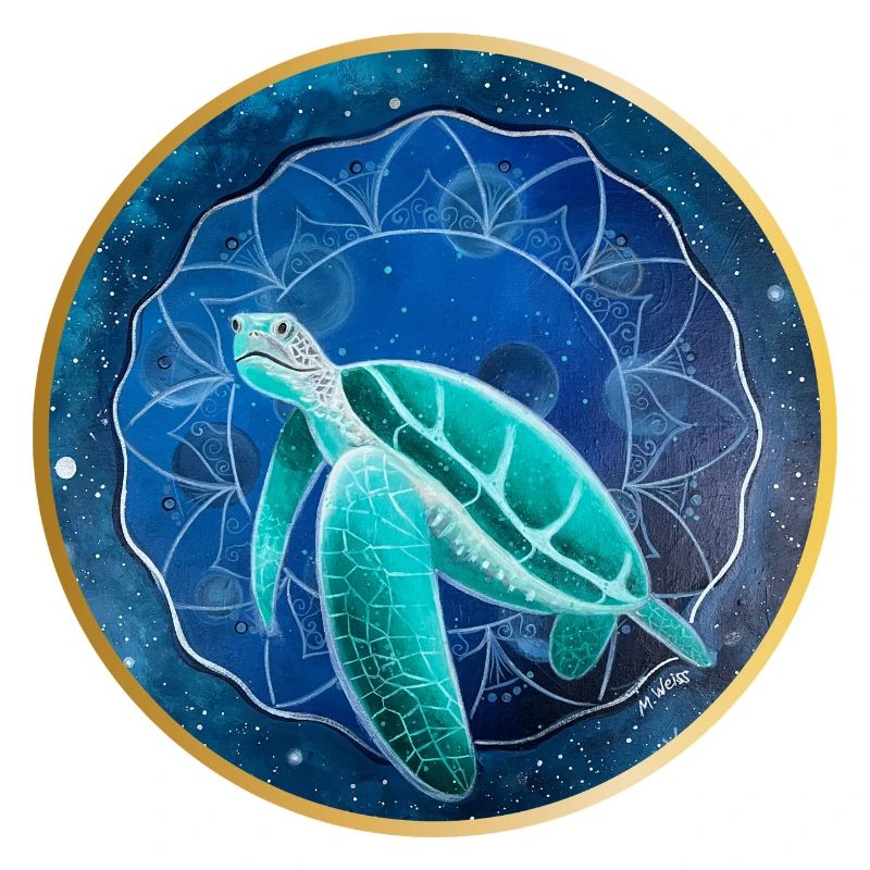 Galactic Sea Turtle Illustration
