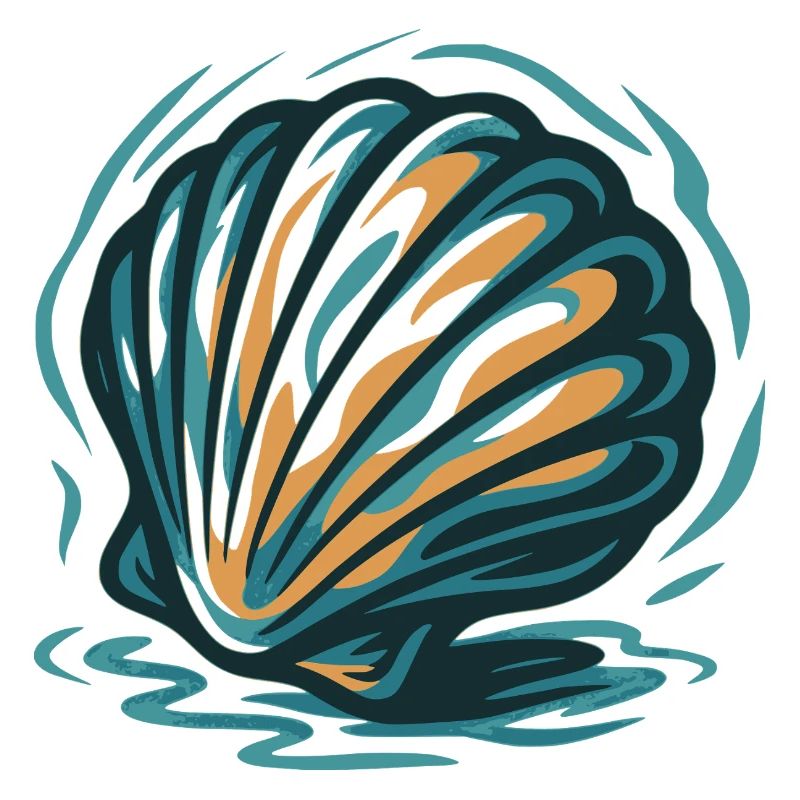 Sea Shell in Wave Colors