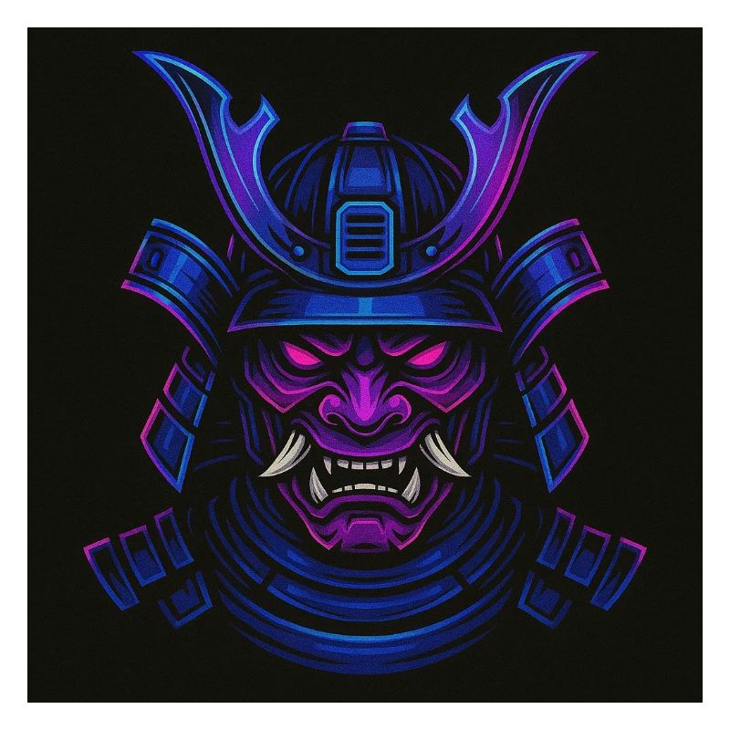 Masque de samouraï néon