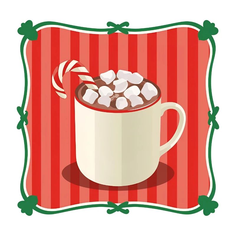 Chocolat chaud vintage Noël rétro