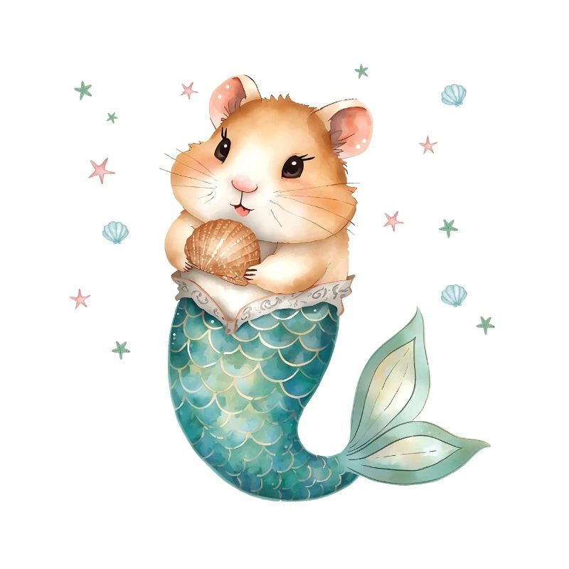 Mignon hamster sirène enfants design