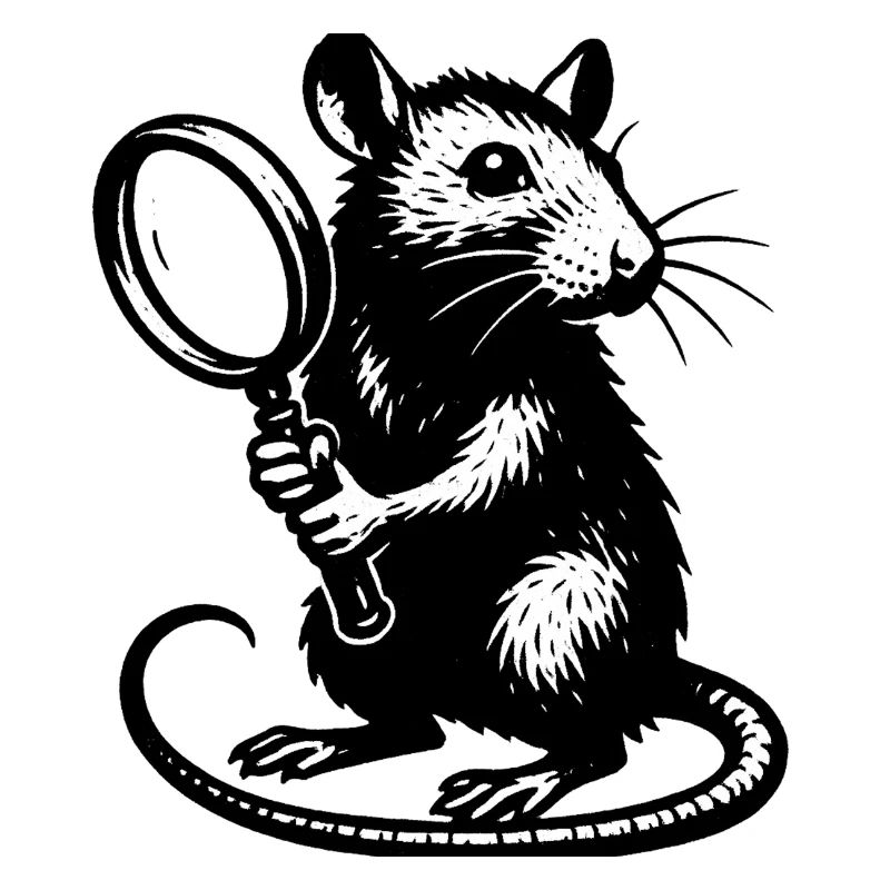 Ratte mit Lupe Motiv