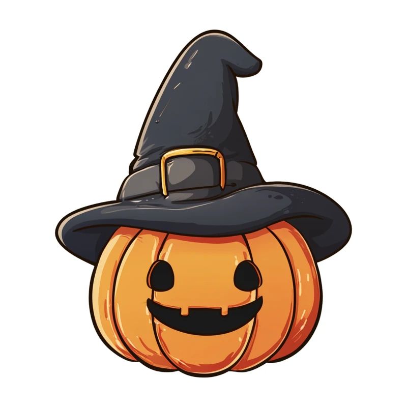 Pumpkin and witch hat