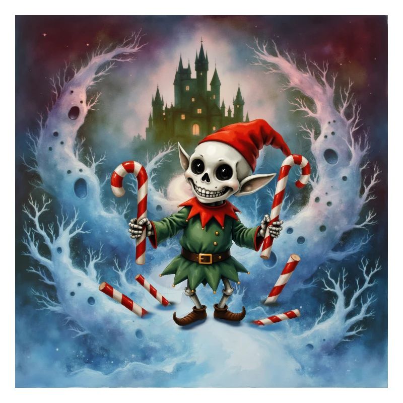 Christmas skeleton elf