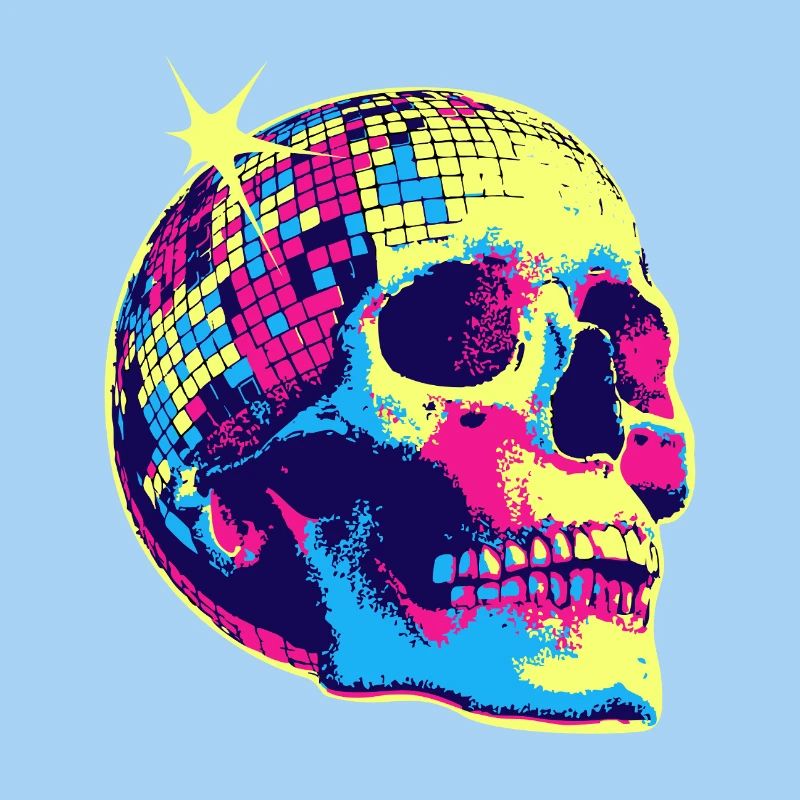 Neon Disco Totenschädel