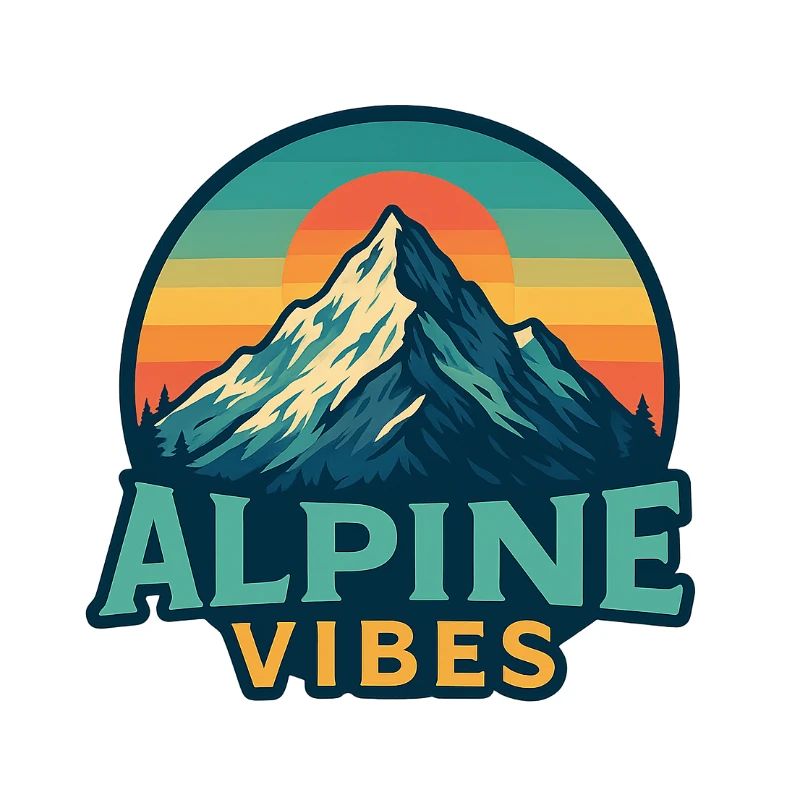 Alpine Vibes Bergmotiv Retro Sunset
