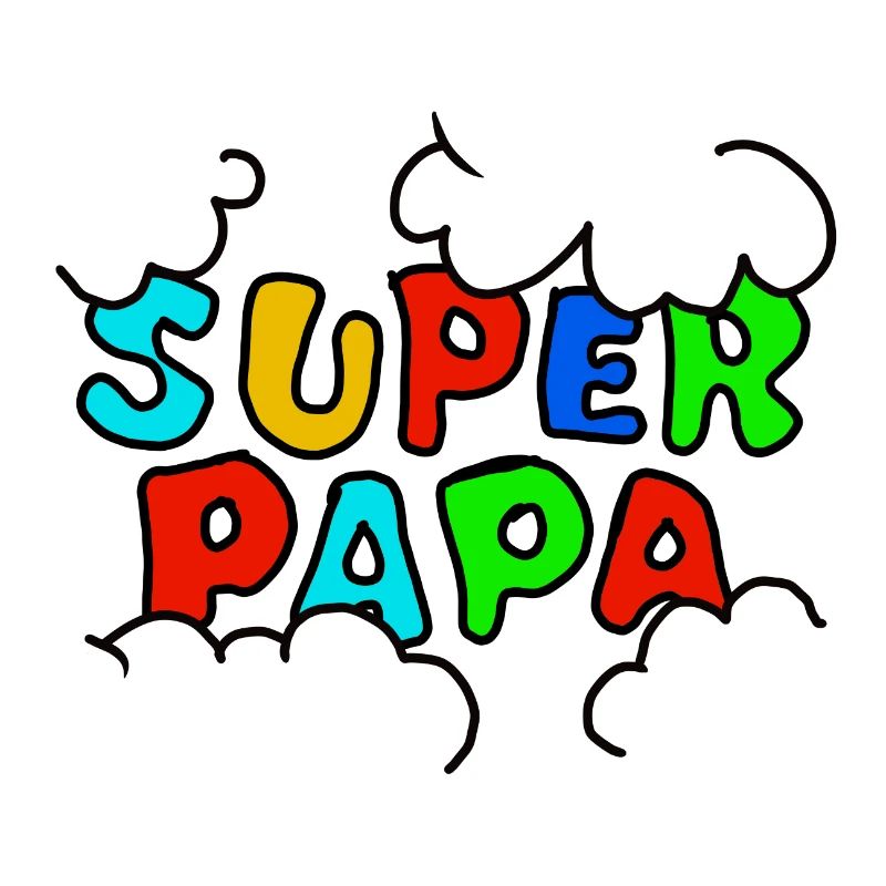 Super Papa Regenbogen Schrift