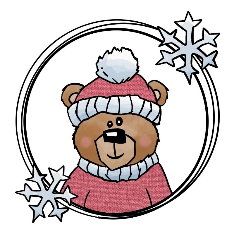 Winterbär in Rosa