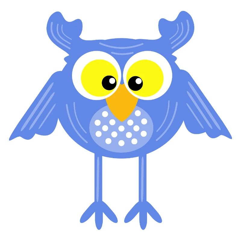 Blaue Eule mit Punkten