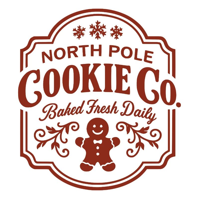 North Pole Cookie Co Logo with Gingerbread
