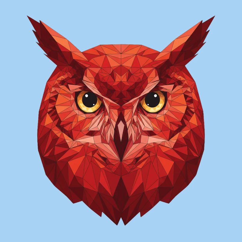 Rote Geometrie Eule