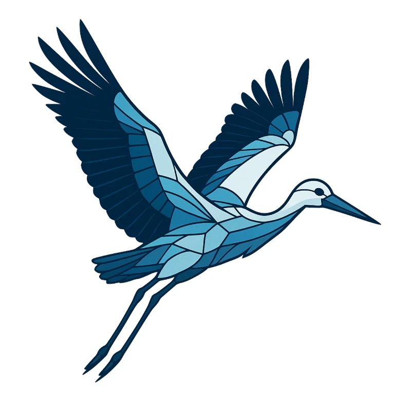 Blauer Flugheron Linienkunst