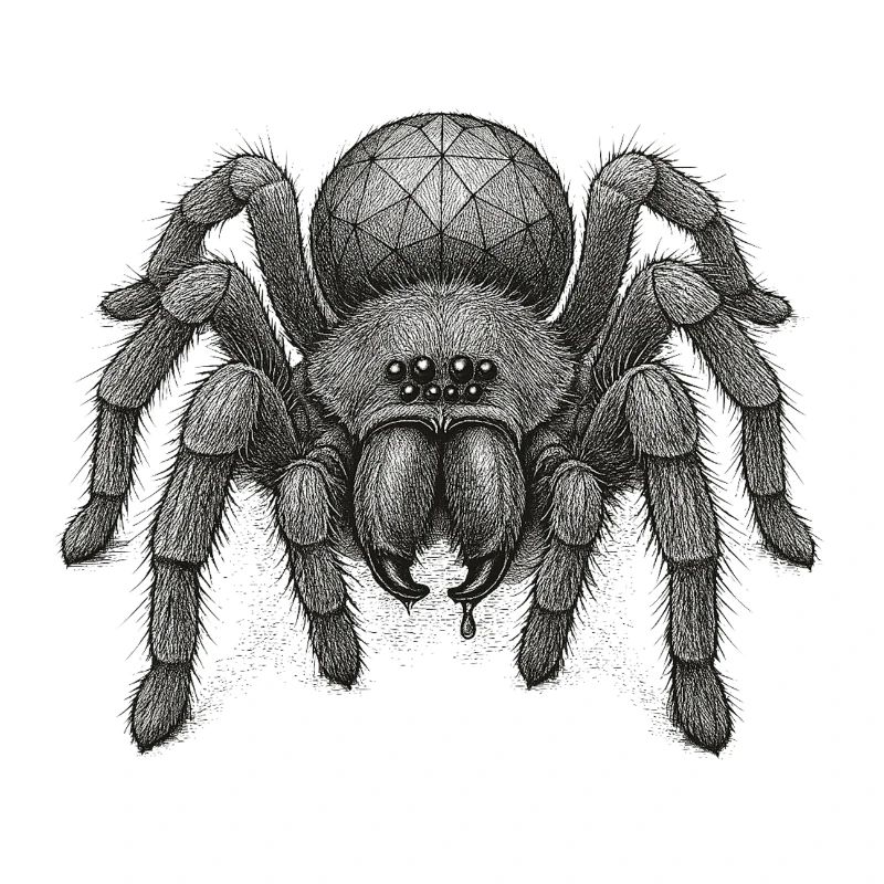Geometric Web Spider Portrait