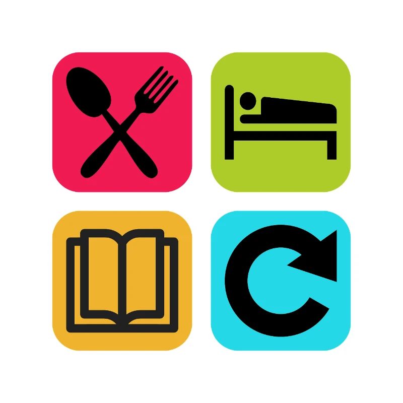 Eat Sleep Read Repeat Funny Quote Book