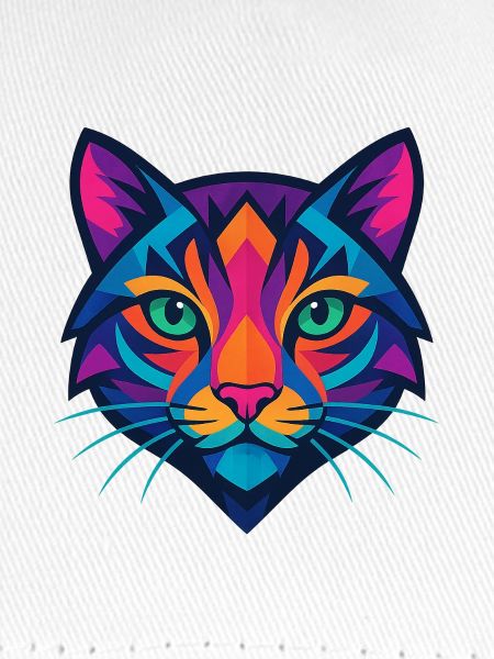 Buntes geometrisches Katzengesicht