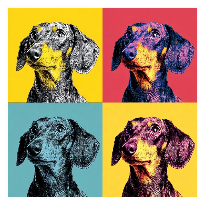 Quad Pop Art Teckel