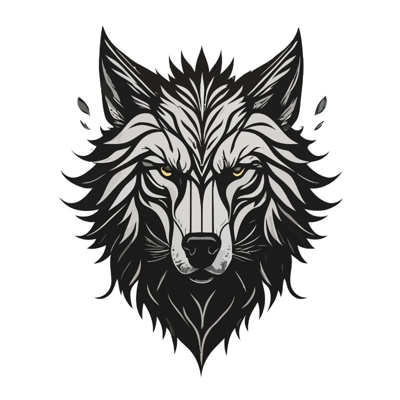Nachtstilisierter Wolf