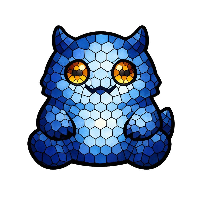 Œil bleu de chat mosaïque