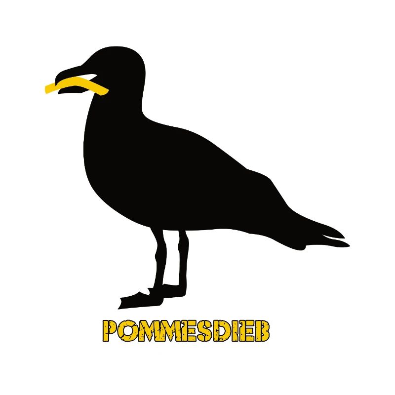 Pommesdieb Möwe - Schwarz