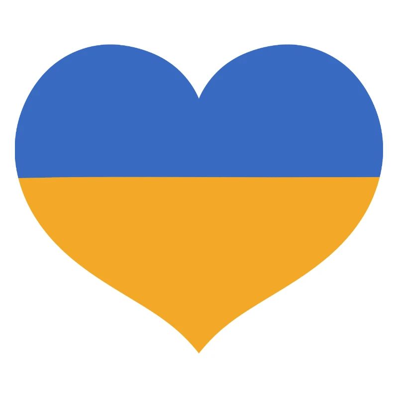 Cœur du drapeau aux couleurs ukrainiennes
