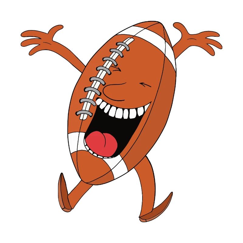 Lachendes Fußballmaskottchen