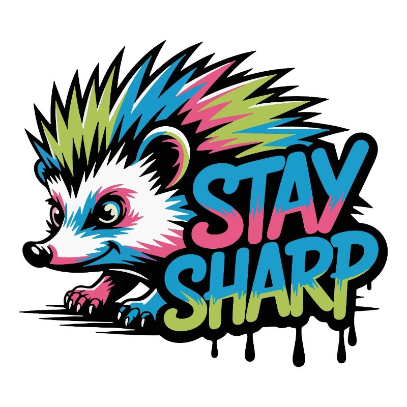 Stay Sharp Hedgehog Neon