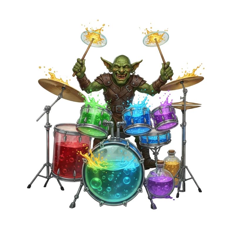Goblin with drums
