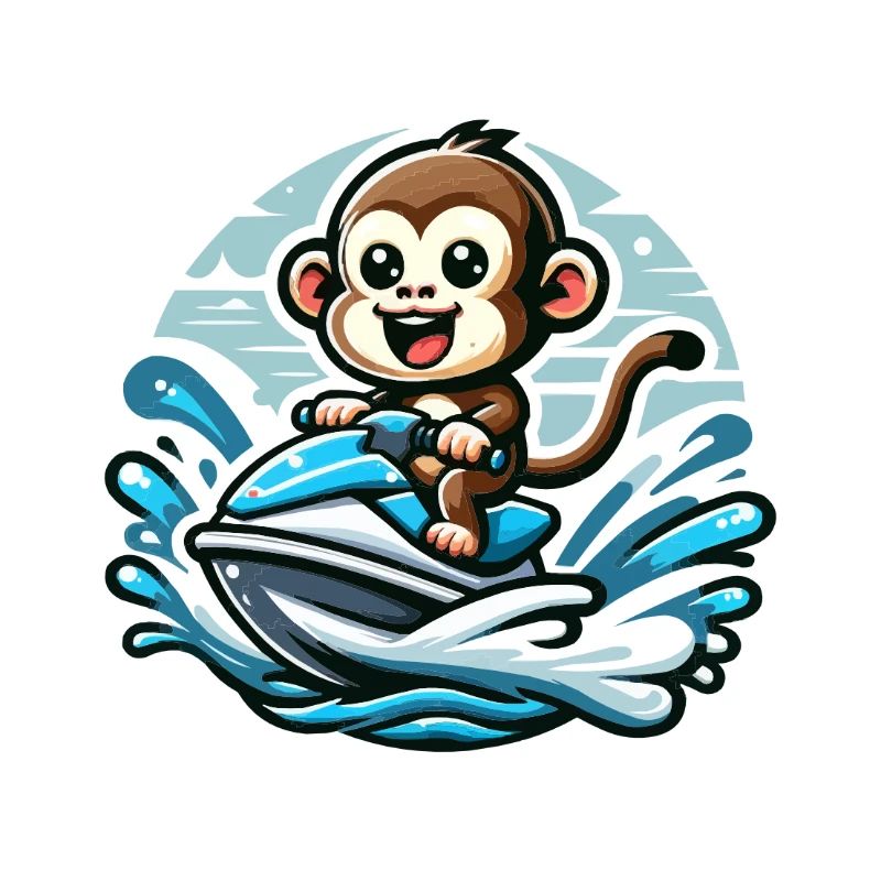 Affe auf Jetski Abenteuer
