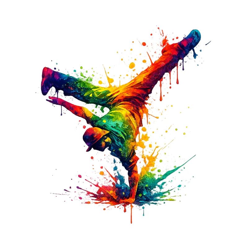 Handgespritzter Regenbogentanz