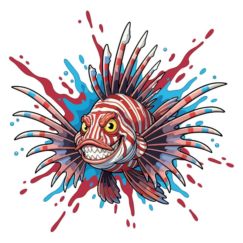 Poisson épineux avec un accent coloré