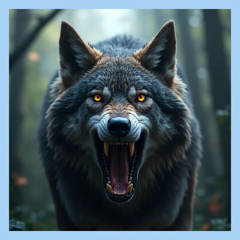 Aggressive wolf