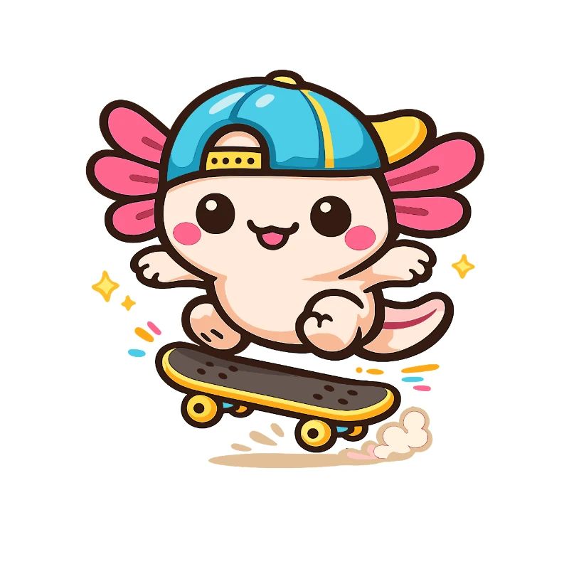 Créature Axolotl Kawaii Aile de raie