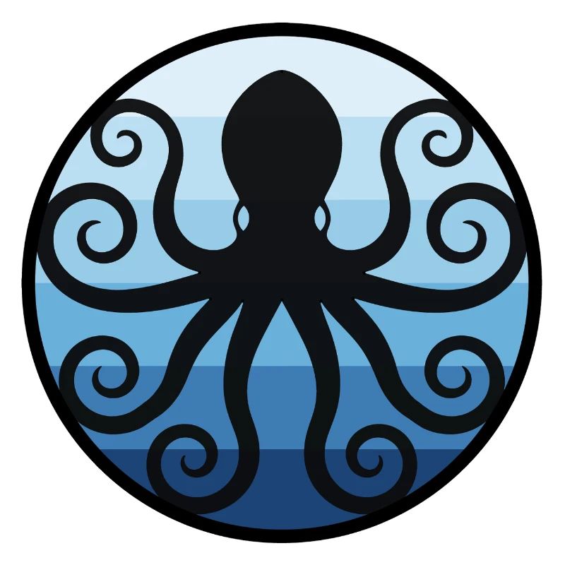 Schwarzer Oktopus im Ozean