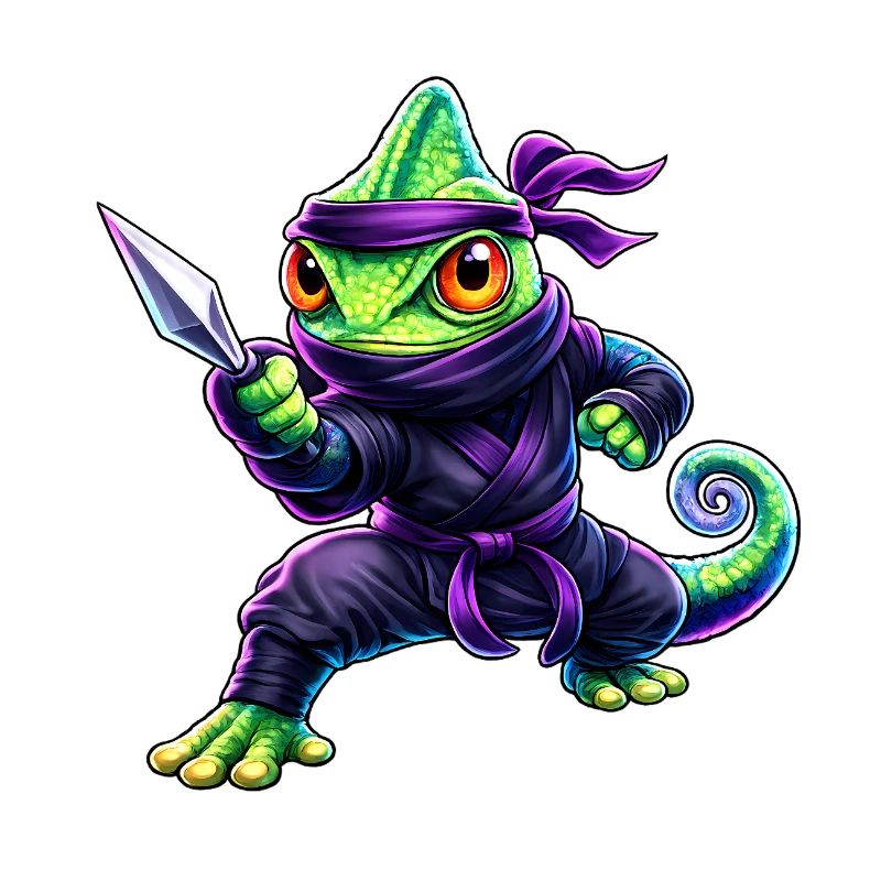 Neon-Chamäleon Ninja Cyberpunk-Tier