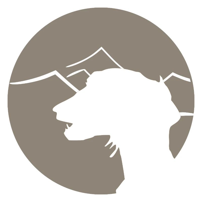 Lévrier arabe - silhouette de saluki en cercle