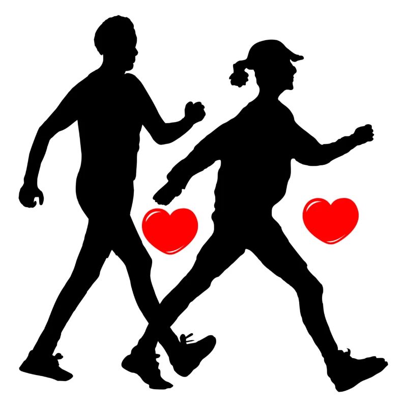 Zwei Wanderer mit Herz