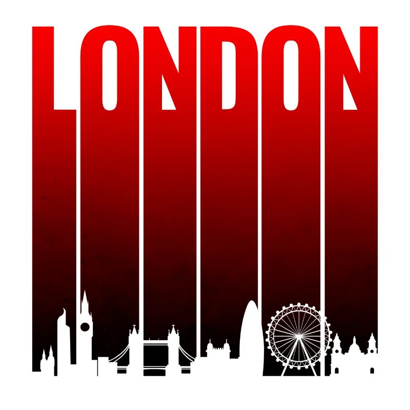 Dégradé rouge de la silhouette de Londres