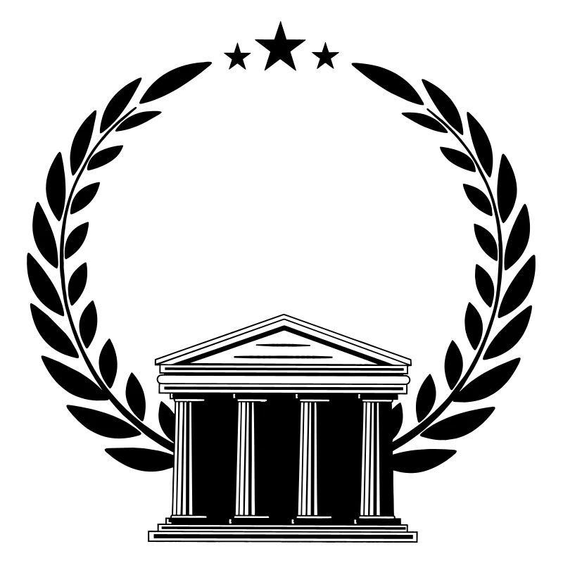 Cour en couronnes de laurier petits astérisques